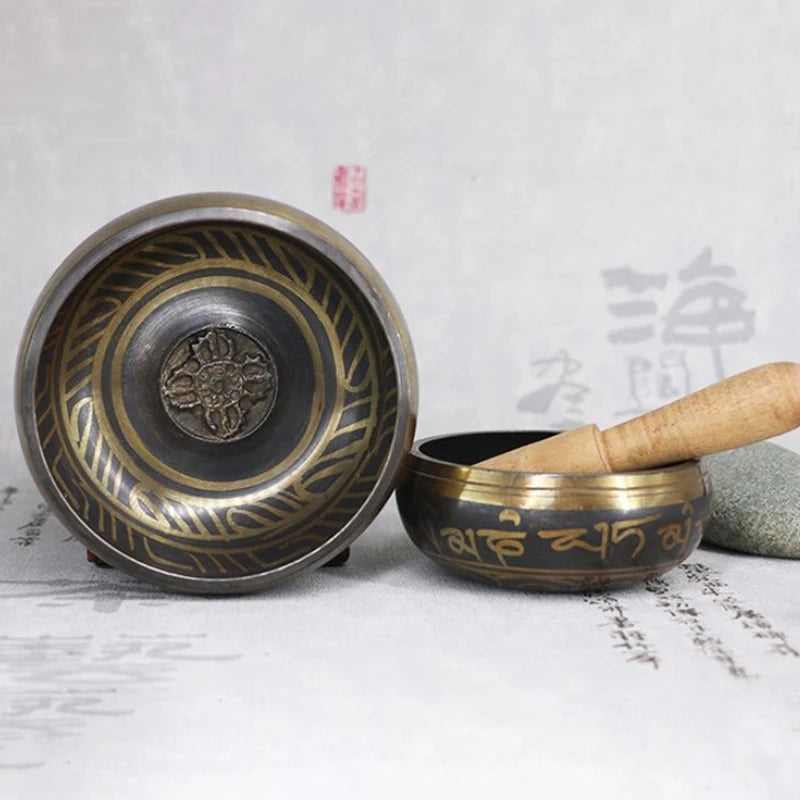 Buddha Sound Bowl | Tibetan Meditation Bell Yoga Singing Bowl with Rod