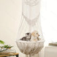 Boho Cat Hammock - Hand Woven Cotton Rope Hanging Swing Bed