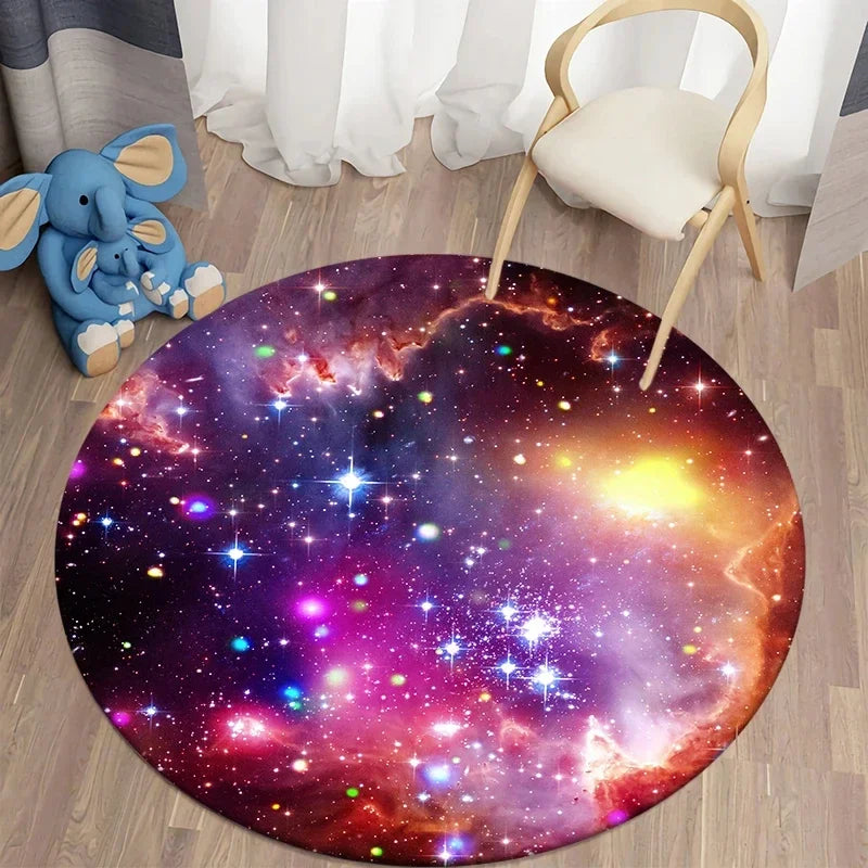 Galaxy Round Rug - 40cm Space Starry Universe Carpet