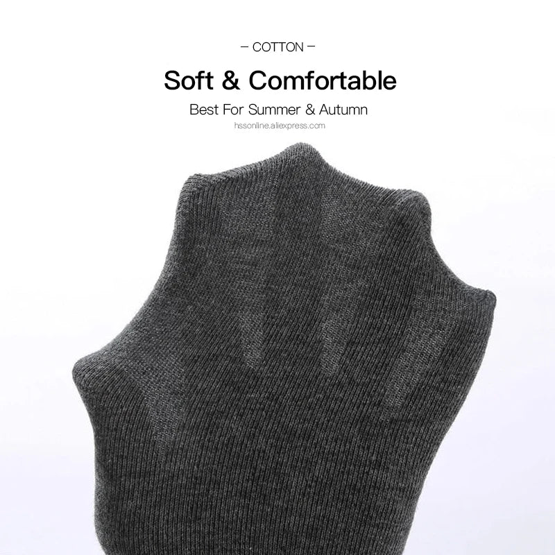 10-Pack Men’s Breathable Cotton Business Socks - Black 6-12