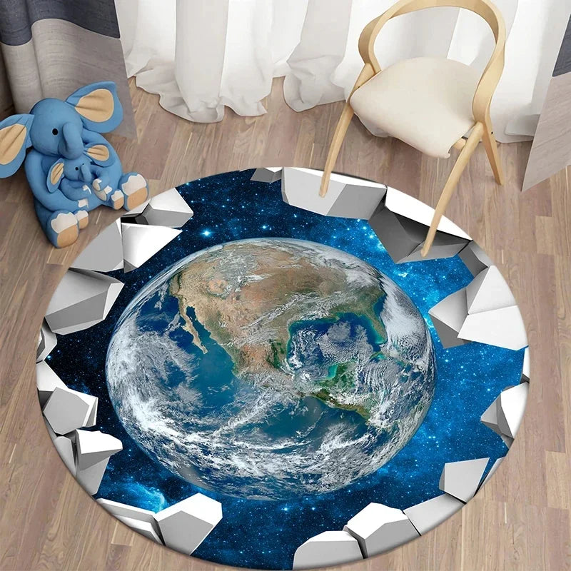 Galaxy Round Rug - 40cm Space Starry Universe Carpet
