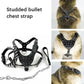 Spiked Studded Dog Harness Set - Heavy Duty Leather 3-Piece