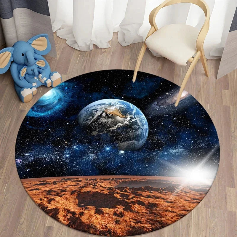 Galaxy Round Rug - 40cm Space Starry Universe Carpet