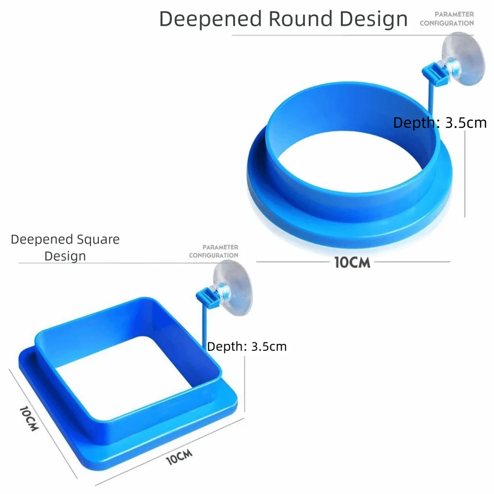 Floating Aquarium Feeding Ring Set - 2pc Square & Circle Trays