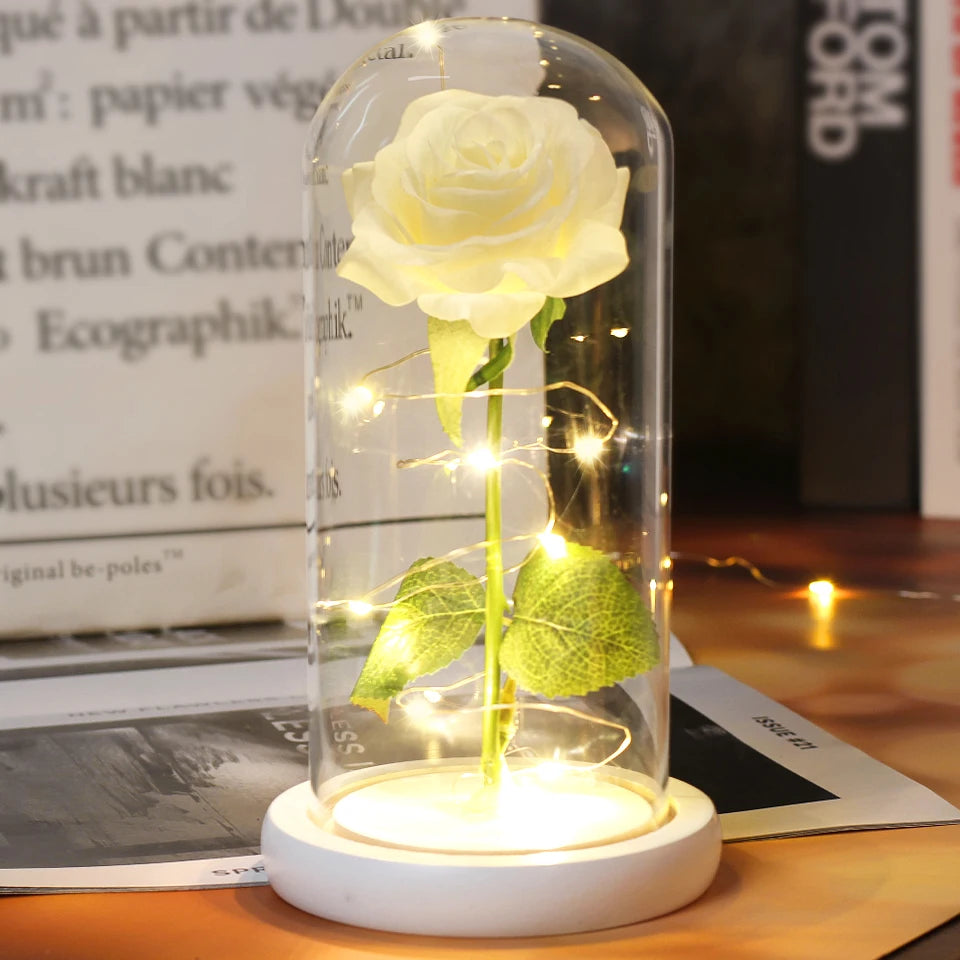 LED Enchanted Galaxy Rose in Glass Dome - Forever Flower Gift