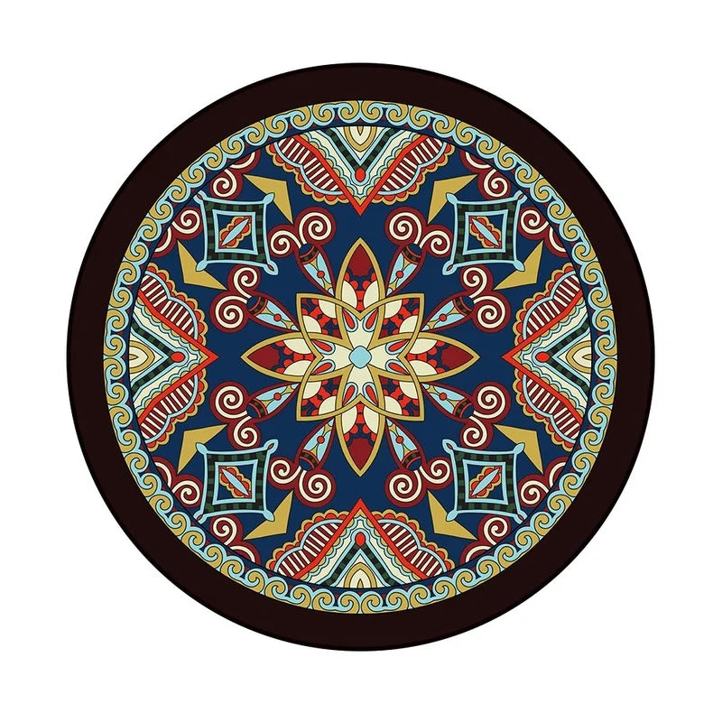 Bohemia Mandala Round Carpet - Geometric Ethnic Floor Mat