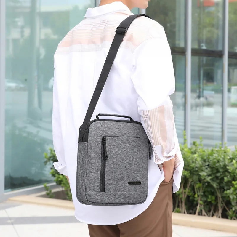 Men's Business Casual Crossbody Bag - Large Tablet Messenger