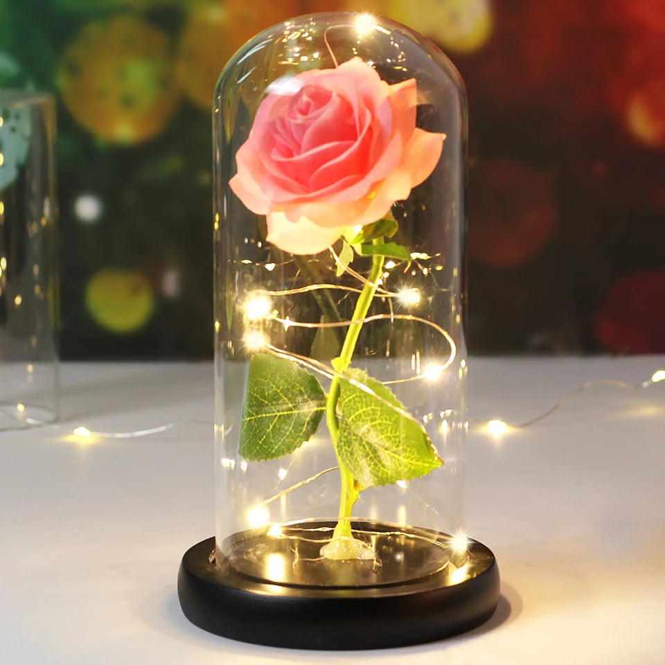 LED Enchanted Galaxy Rose in Glass Dome - Forever Flower Gift