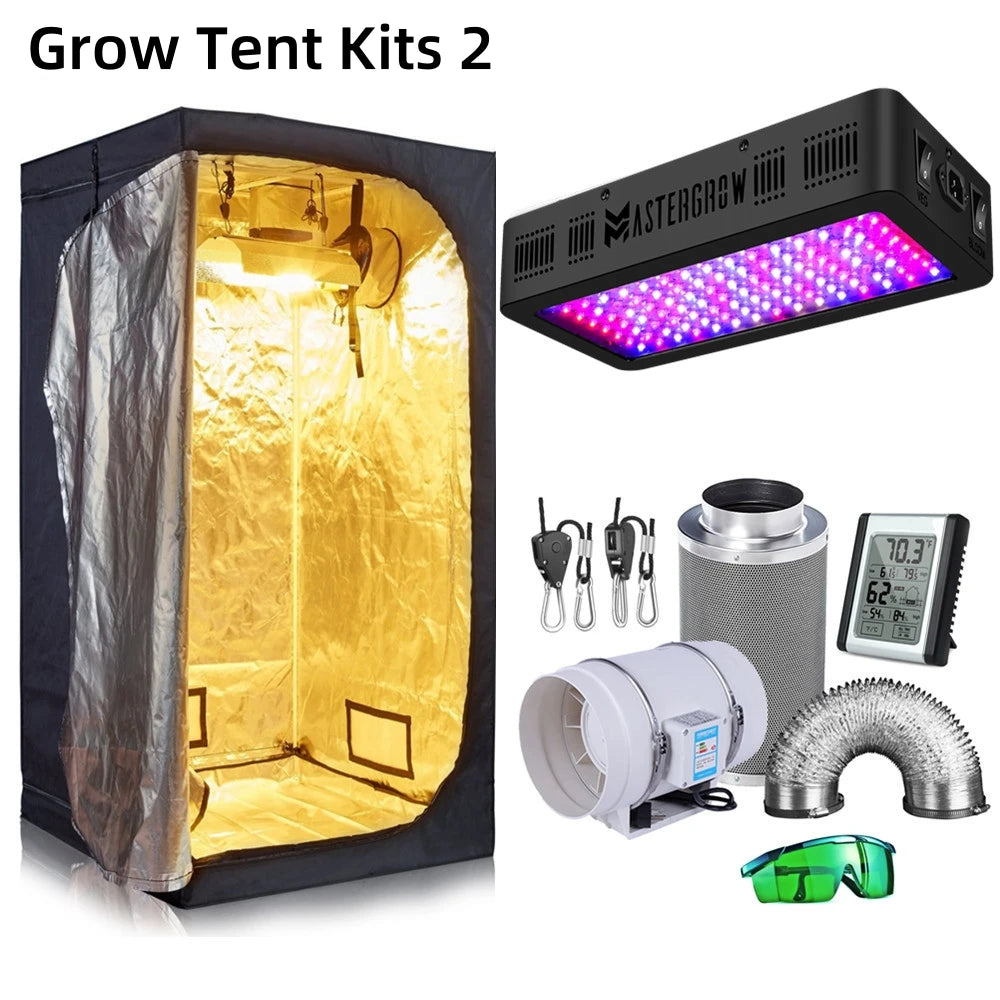 Hydroponic Grow Tent Kit | Full Spectrum LED & Carbon Filter System