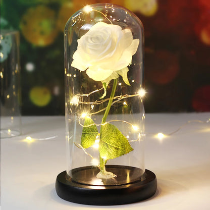 LED Enchanted Galaxy Rose in Glass Dome - Forever Flower Gift