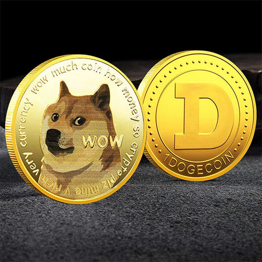 Dogecoin Commemorative Coin - Gold Plated Crypto HODL Token