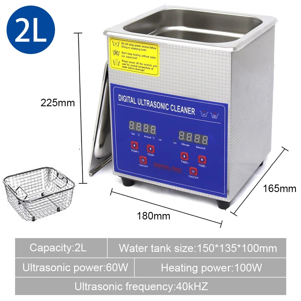 3L Digital Ultrasonic Cleaner | Heated Jewellery Glasses & Dental Bath