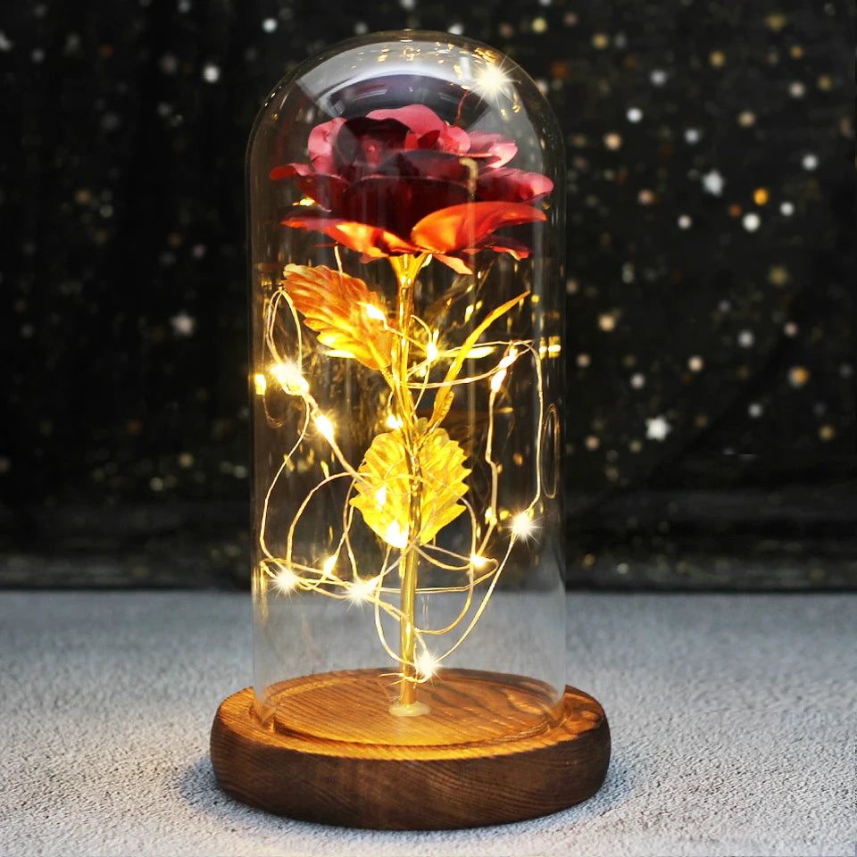 LED Enchanted Galaxy Rose in Glass Dome - Forever Flower Gift