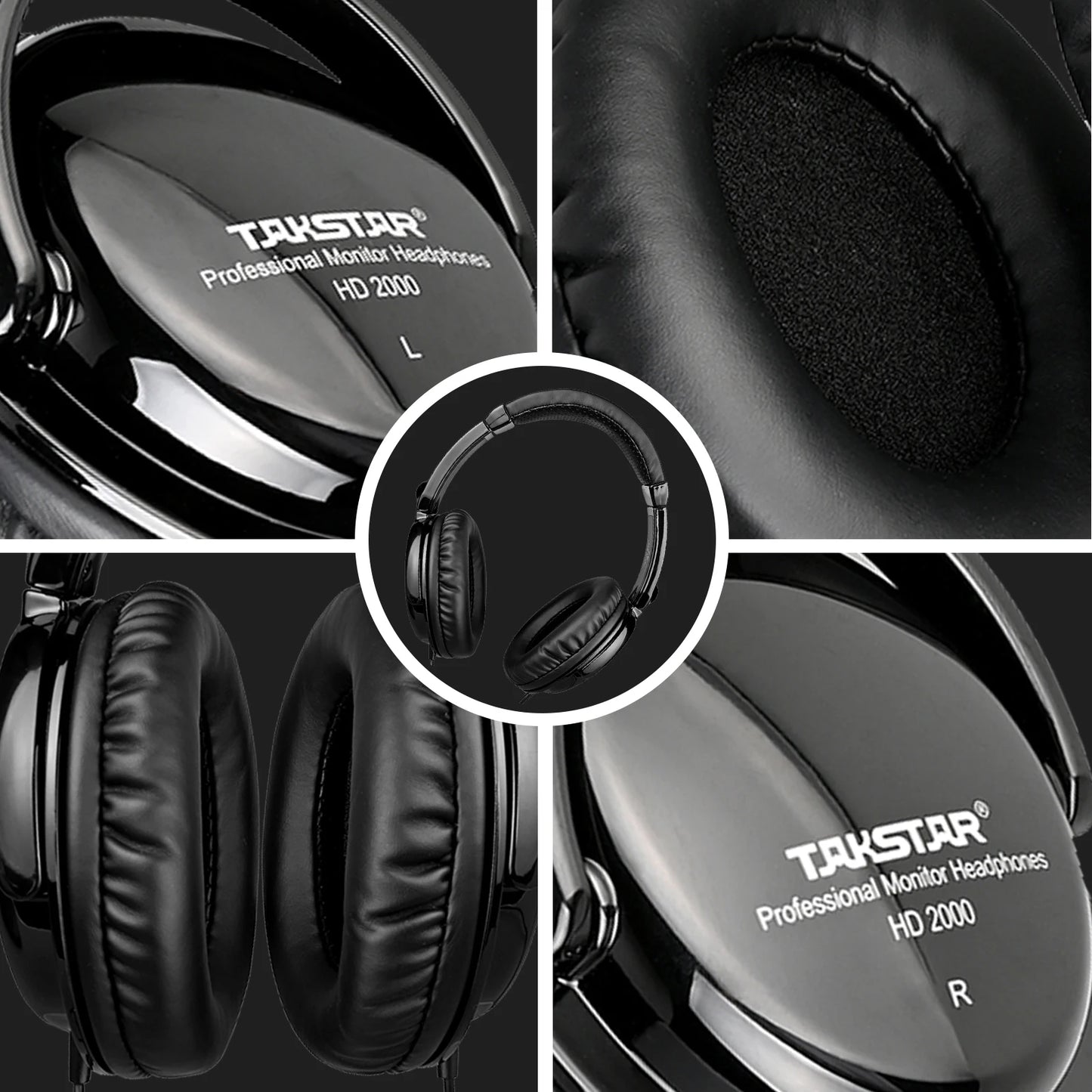 HD2000 Professional Studio Monitor Headphones - Wired Over-Ear