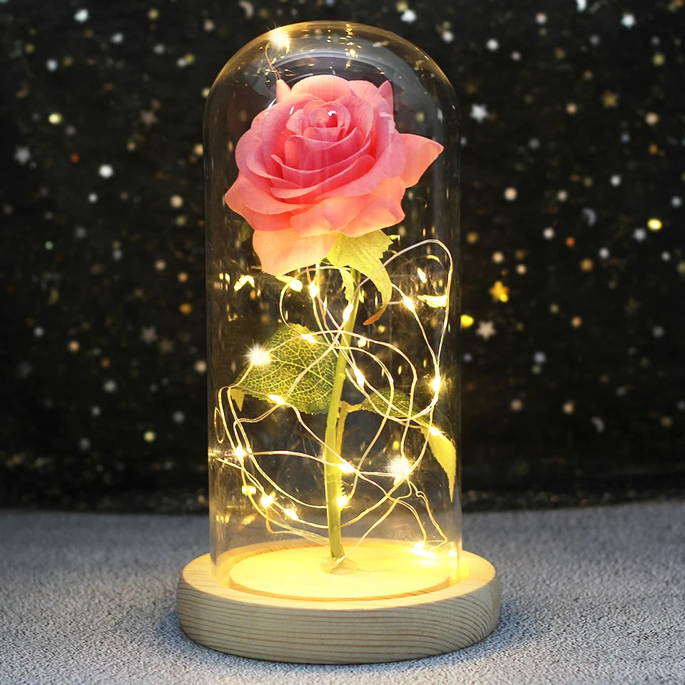 LED Enchanted Galaxy Rose in Glass Dome - Forever Flower Gift