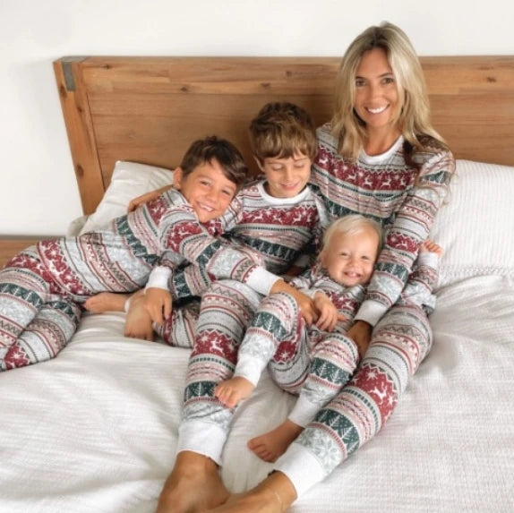 Family Matching Christmas PJs | Reindeer & Tartan Xmas Pyjama Set