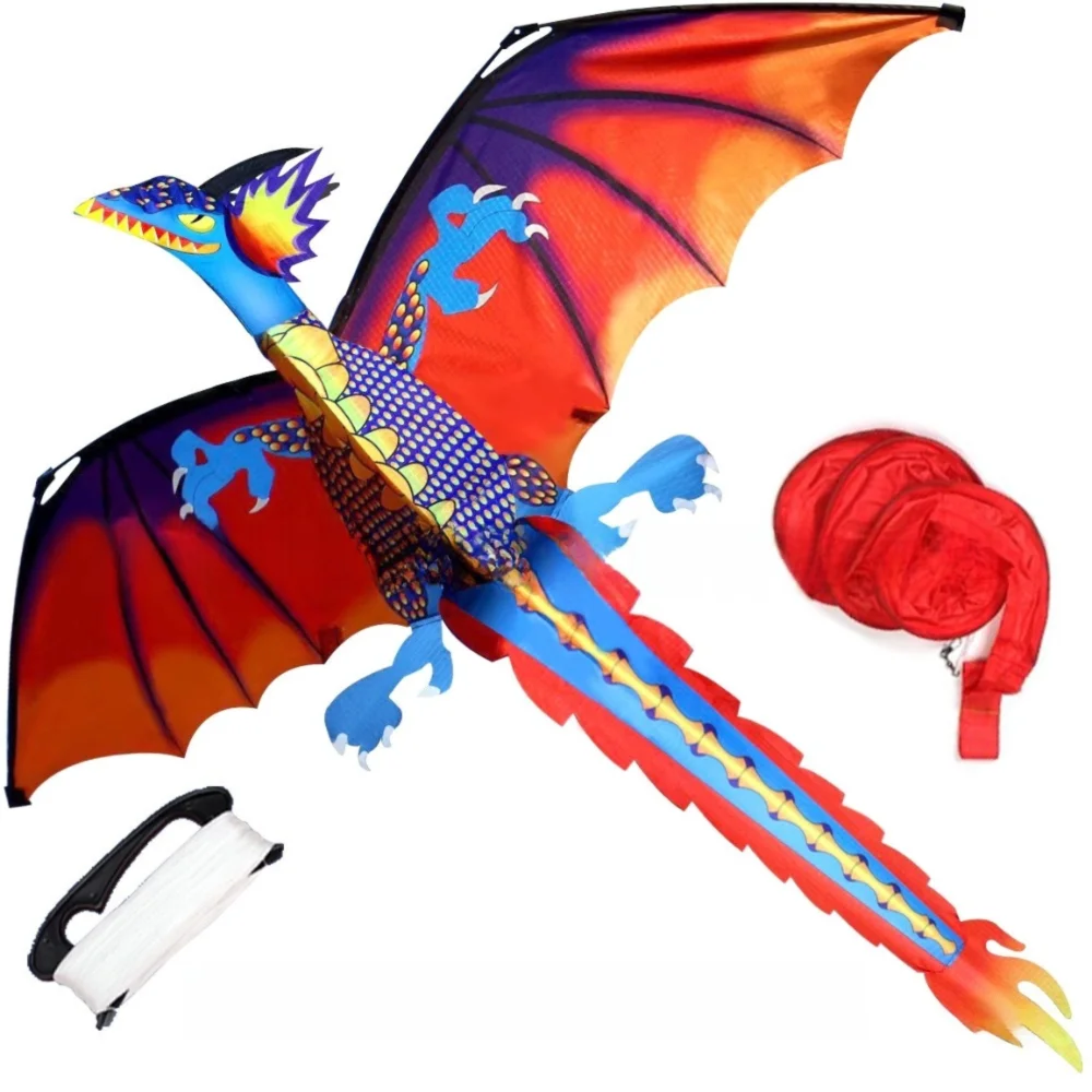 3D Dragon Kite Pterosaur | 100m Line Lifelike Kids Outdoor Beach Toy