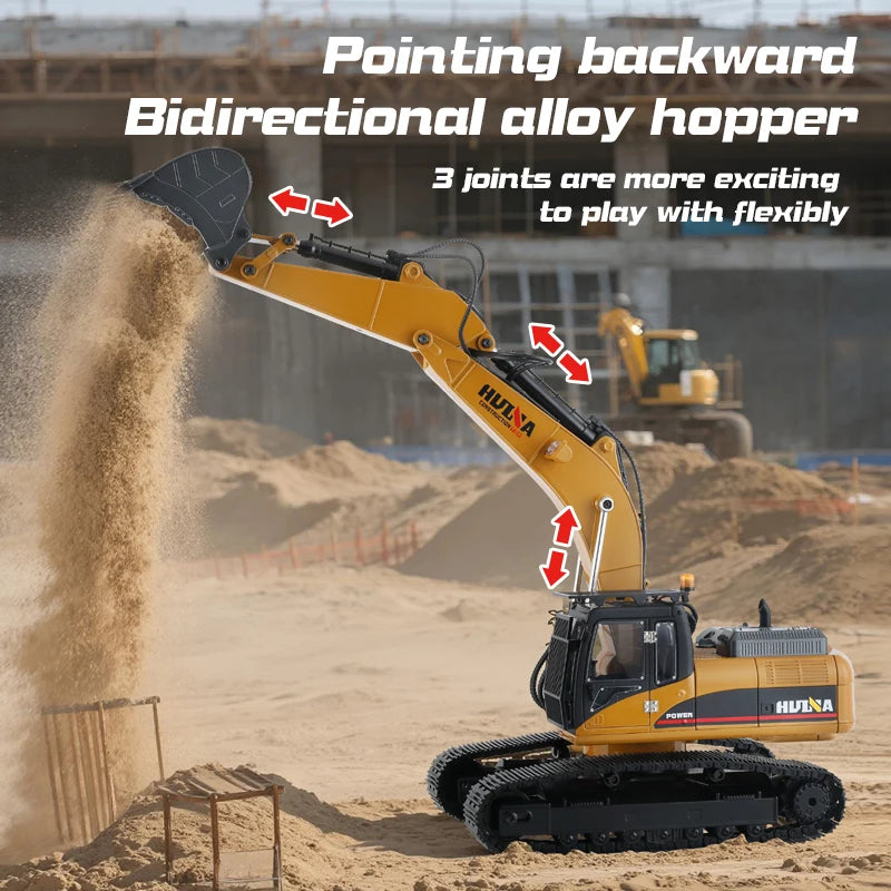 All-Alloy RC Excavator 23 Channel | Professional Metal Remote Digger