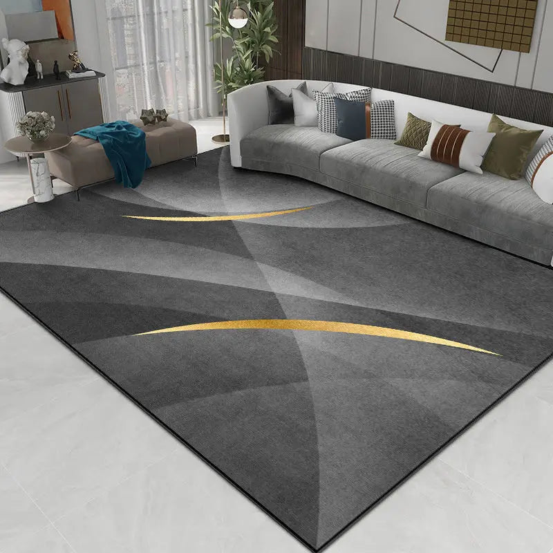 Large Grey Nordic Style Carpet | Deluxe Lounge Rug & Bedroom Floor Mat