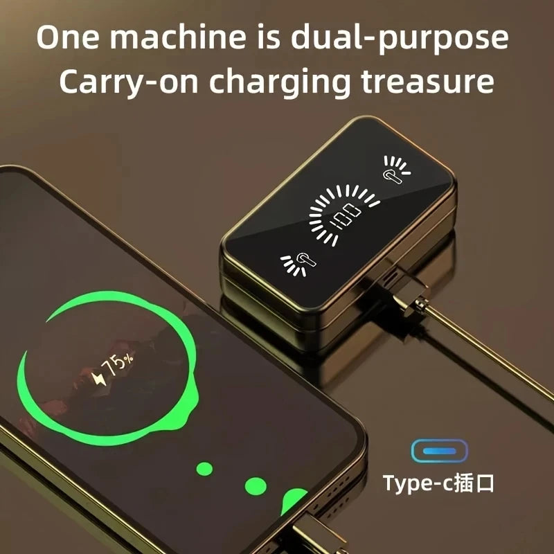 Mirror Style Wireless Headphones | In-Ear Bluetooth Earphones MIC ID