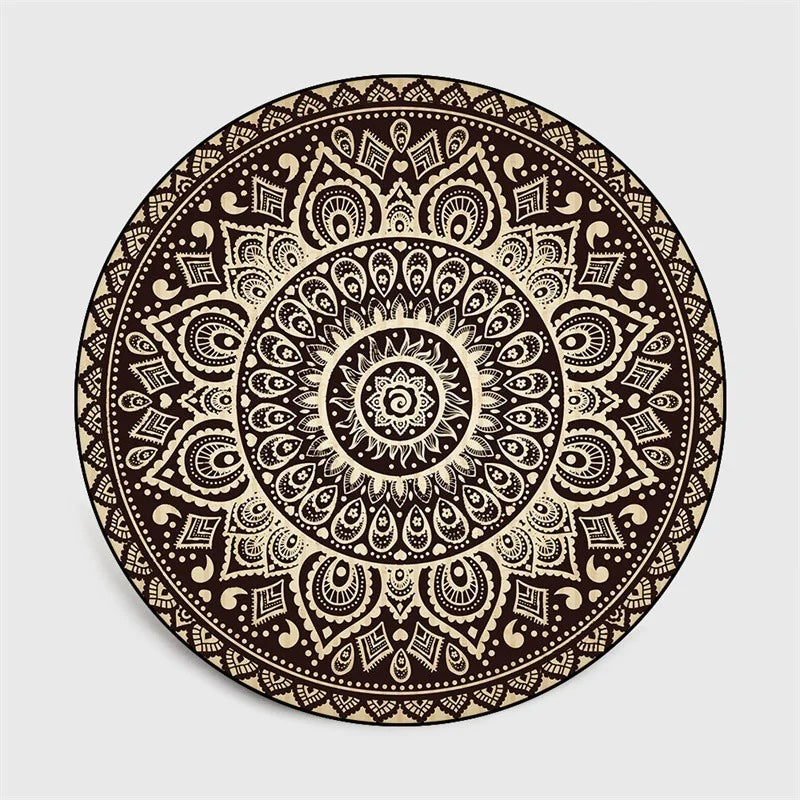 Bohemia Mandala Round Carpet - Geometric Ethnic Floor Mat