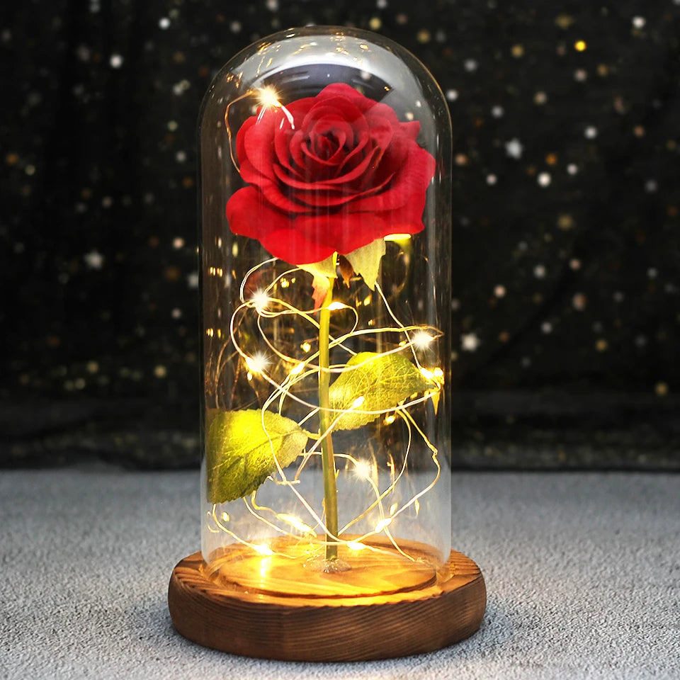 LED Enchanted Galaxy Rose in Glass Dome - Forever Flower Gift