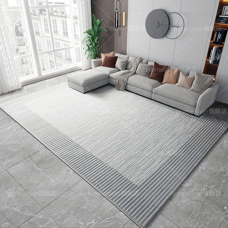 Large Grey Nordic Style Carpet | Deluxe Lounge Rug & Bedroom Floor Mat