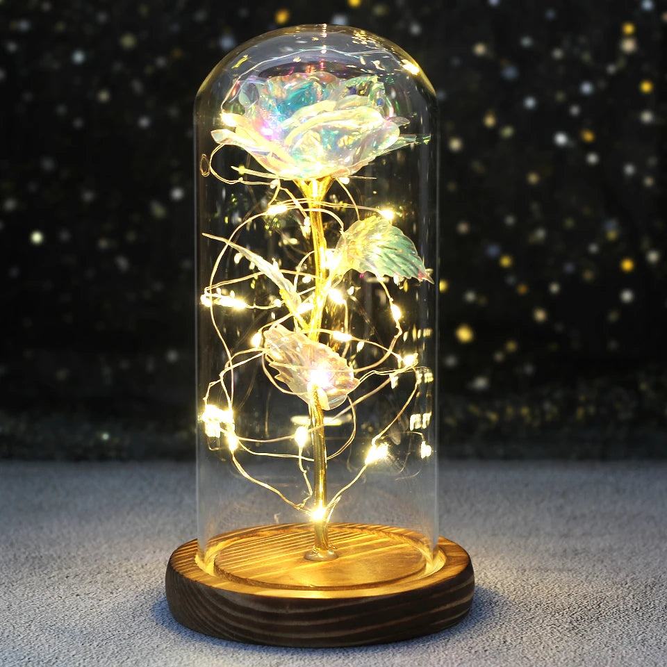 LED Enchanted Galaxy Rose in Glass Dome - Forever Flower Gift