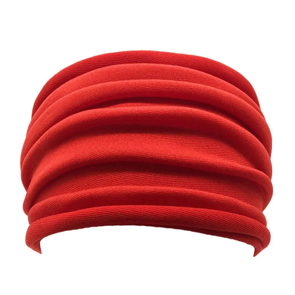 Nonslip Elastic Yoga Headband - Wide Navy Sports Hairband