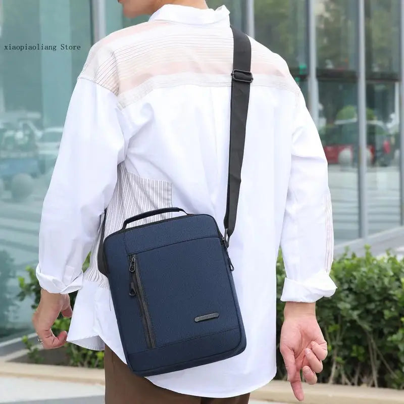 Men's Business Casual Crossbody Bag - Large Tablet Messenger