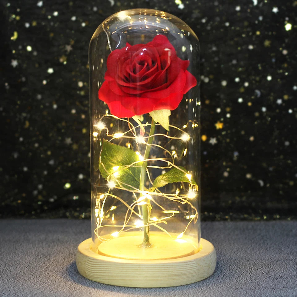 LED Enchanted Galaxy Rose in Glass Dome - Forever Flower Gift