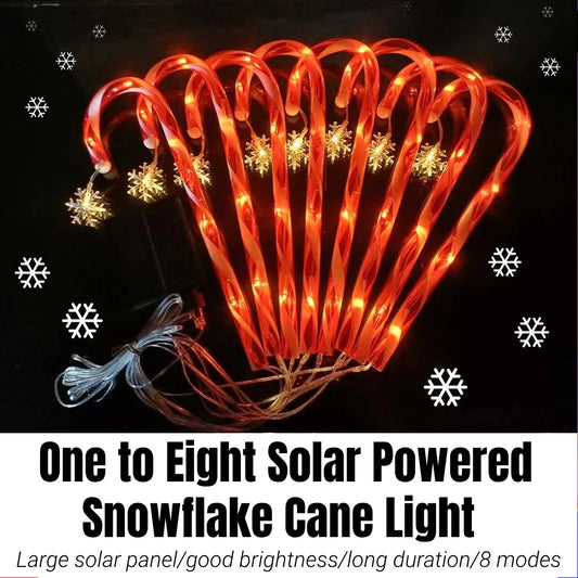 5-Piece Solar Christmas Candy Cane Lights - Pathway Decor