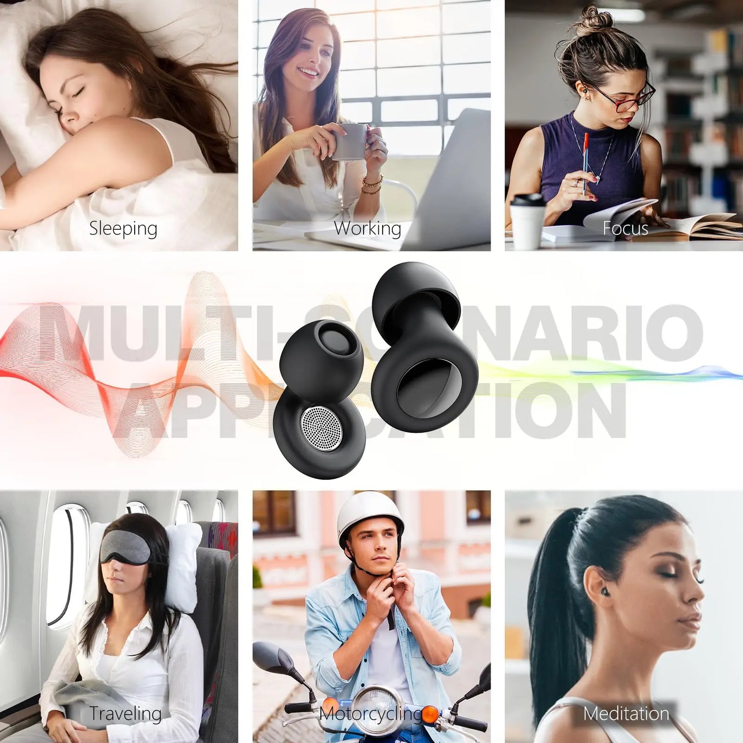 Reusable Silicone Ear Plugs | Noise Cancelling Travel & Focus Soft Set