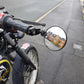 Universal 22mm Round Bar End Mirrors - Foldable Black Aluminum