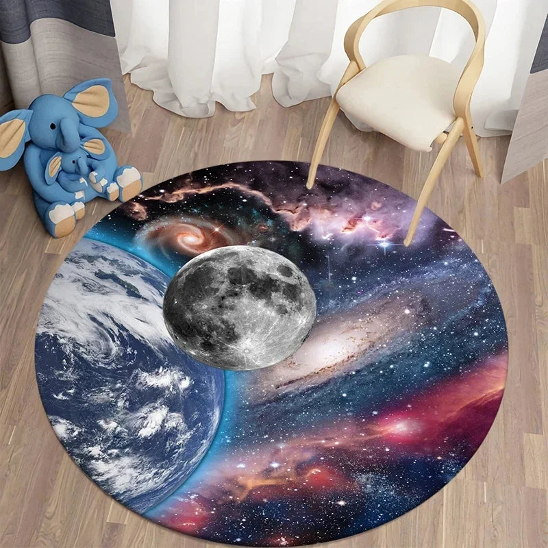 Galaxy Round Rug - 40cm Space Starry Universe Carpet