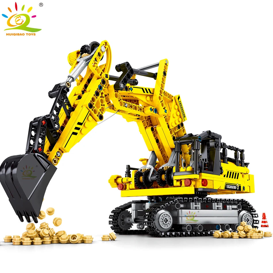 Engineering Excavator Truck Building Blocks | 841PCS MOC Vehicle Set