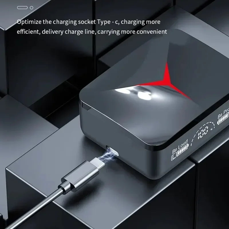 M90 TWS Wireless Earphones | Bluetooth 5.3 Sliding Case Gaming Buds ID
