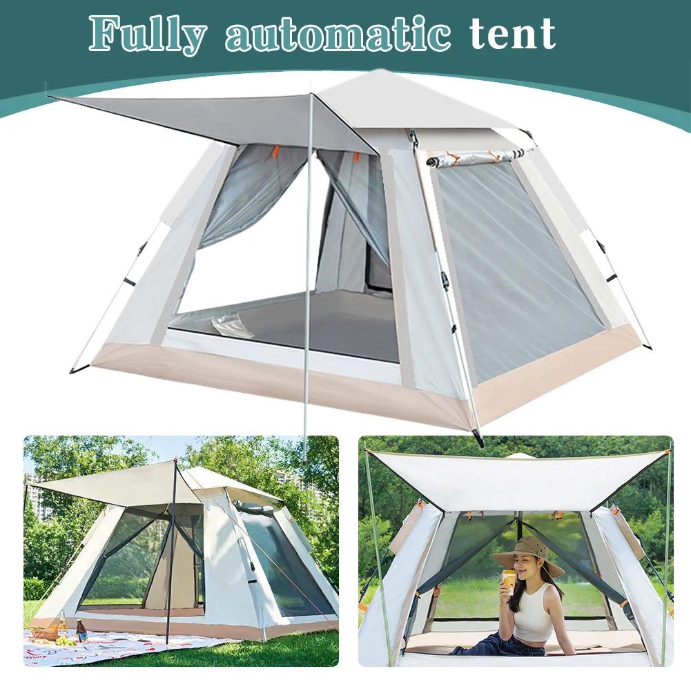 Automatic Pop-Up Camping Tent | Instant Sun Canopy & Rainproof Shelter