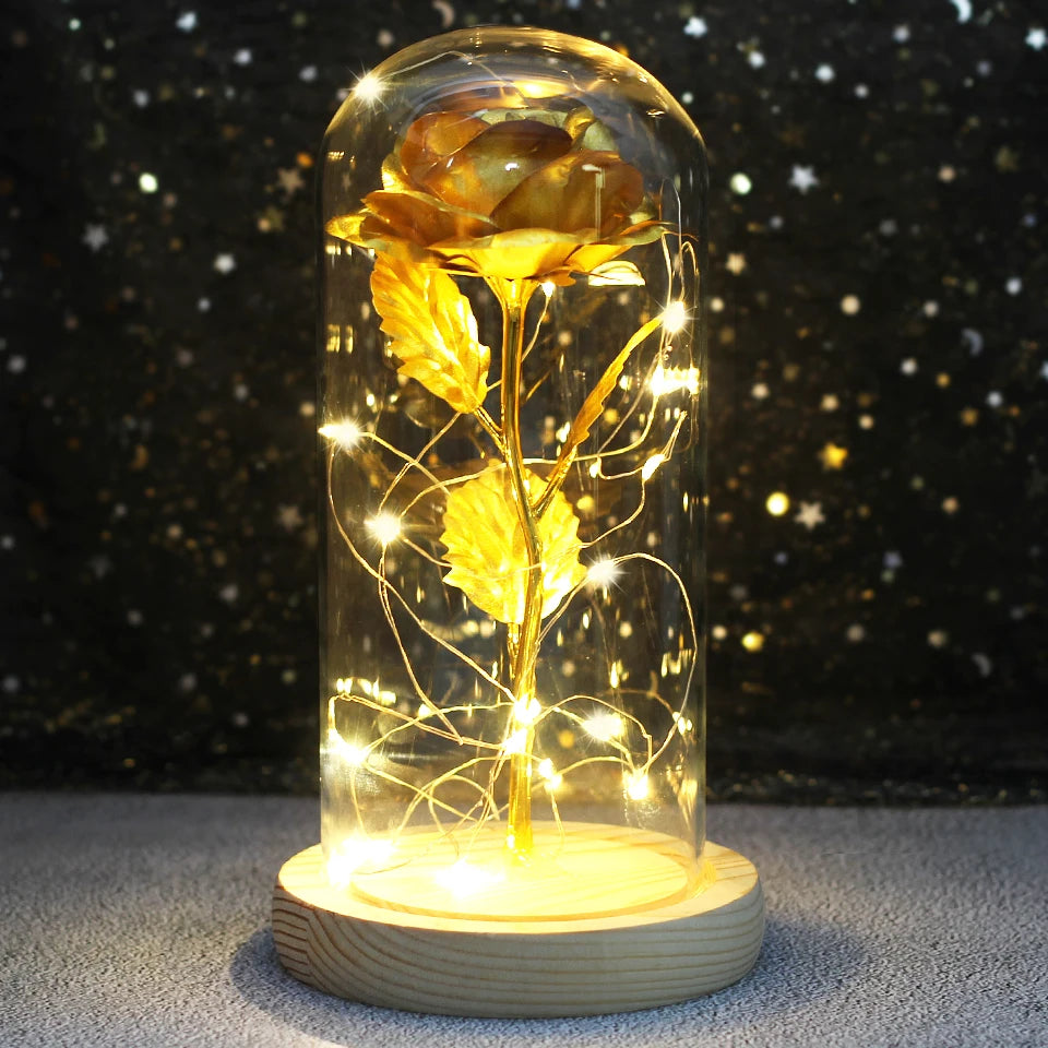 LED Enchanted Galaxy Rose in Glass Dome - Forever Flower Gift