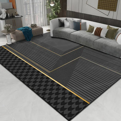 Large Grey Nordic Style Carpet | Deluxe Lounge Rug & Bedroom Floor Mat