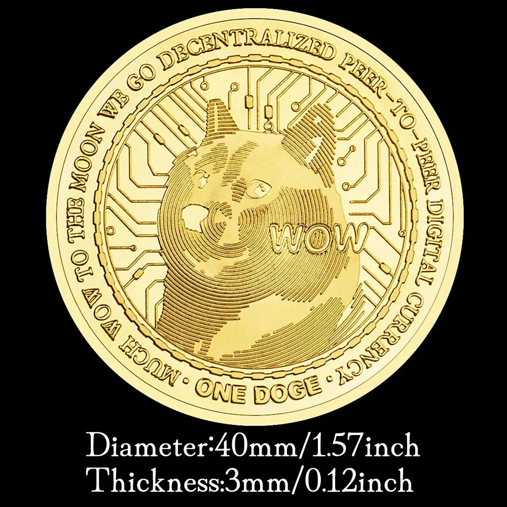 Dogecoin Collectible Coin | Gold Silver Plated Crypto Souvenir Gift Set