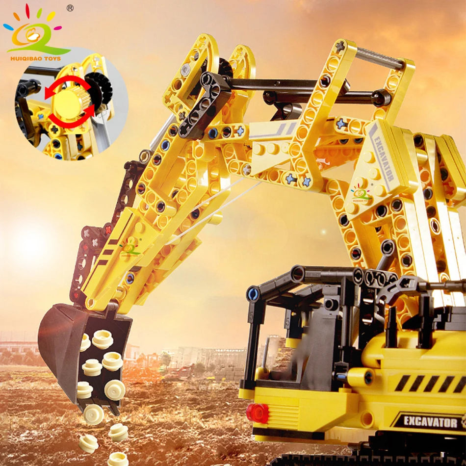 Engineering Excavator Truck Building Blocks | 841PCS MOC Vehicle Set