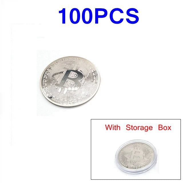50/100PCS Bitcoin Commemorative Gold Coin Set - Physical Gift
