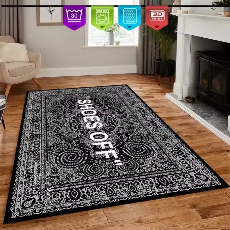 "Shoes Off" Hypebeast Rug | Streetwear Inspired Washable Sneaker Mat