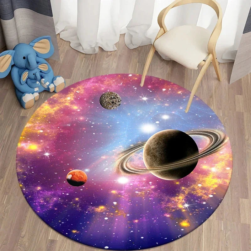 Galaxy Round Rug - 40cm Space Starry Universe Carpet