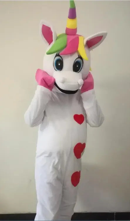 Pink Unicorn Mascot Costume | Adult Walking Cartoon Character Outfit