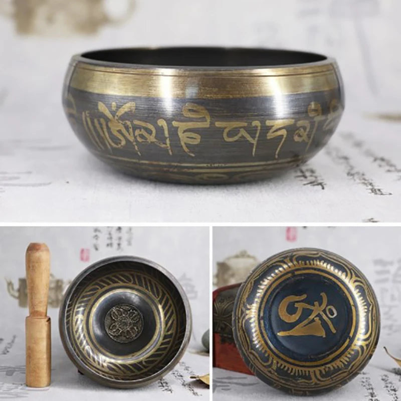 Buddha Sound Bowl | Tibetan Meditation Bell Yoga Singing Bowl with Rod
