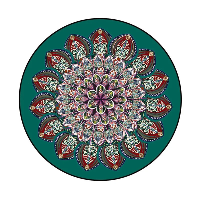 Bohemia Mandala Round Carpet - Geometric Ethnic Floor Mat