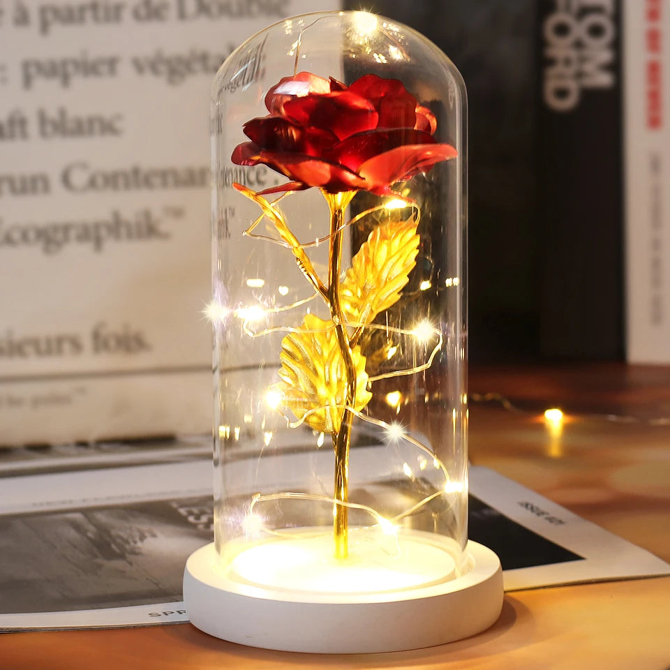 LED Enchanted Galaxy Rose in Glass Dome - Forever Flower Gift