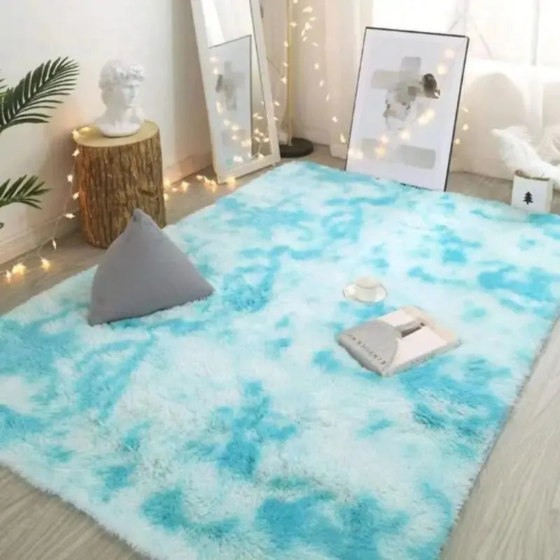 40x60cm Silk Wool Shag Rug - Soft Bedroom Mat & Prayer Carpet